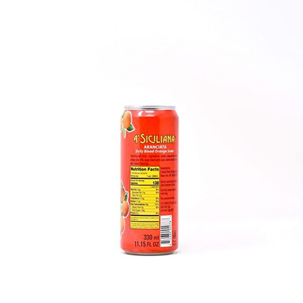 Sicilian Blood Orange Soda, A' Siciliana -  4 x 330mL (11.5oz) Can2 - Image 3