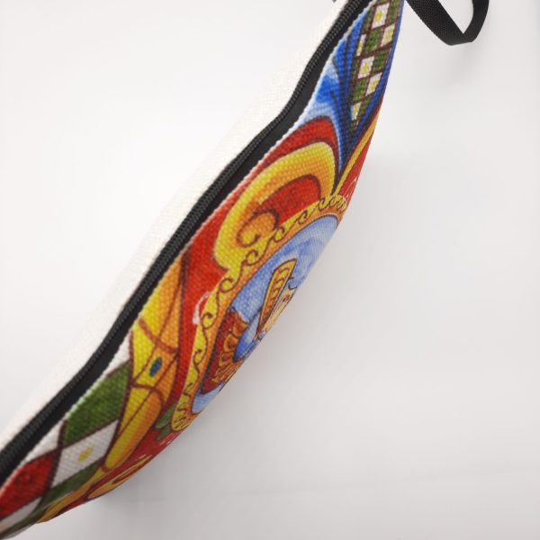 Sicilian Pupi wristlet with top zip closure | cotton fabric - Image 4
