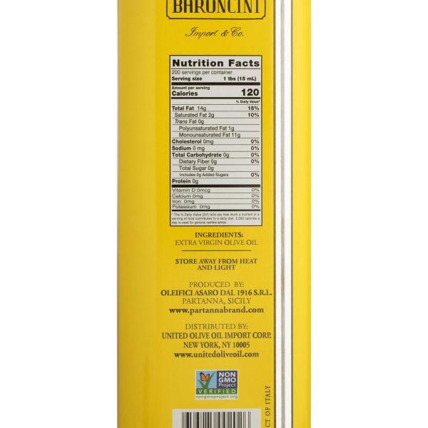 Baroncini Import & Co.  Extra Virgin Olive Oil - Size 3L - Image 3
