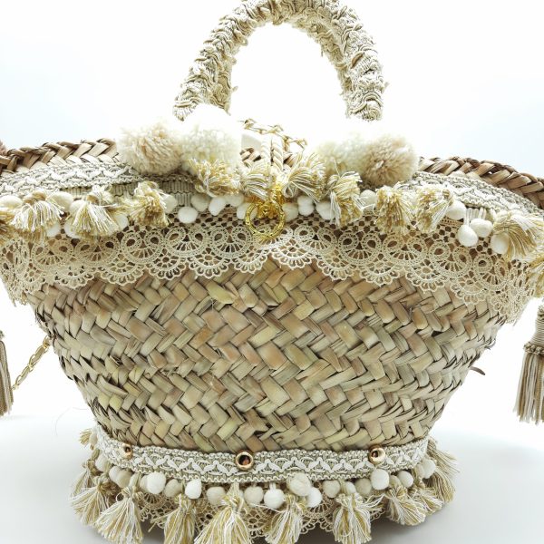 Straw Selinunte Coffa handbag with embrodery - Image 3