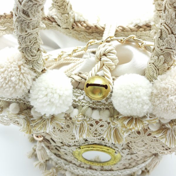 Straw Selinunte Coffa handbag with embrodery - Image 4
