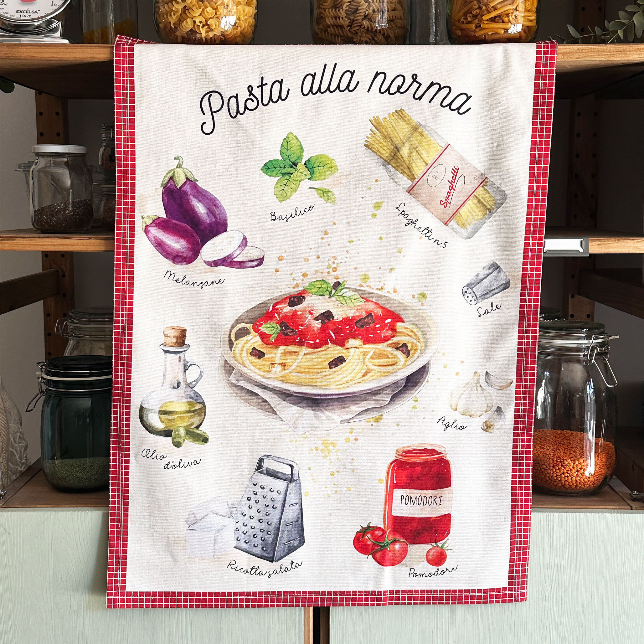 strofinaccio-pasta-alla-norma Pasta alla Norma Kitchen Towel - Image 1