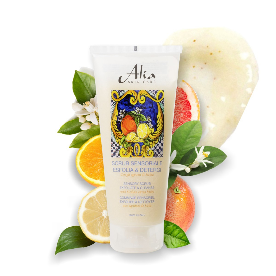 scrub-corpo-grafica-new Alia, Sensory Scrub Exfoliate & Cleanse - 6.76 oz (200 ml) - Image 1