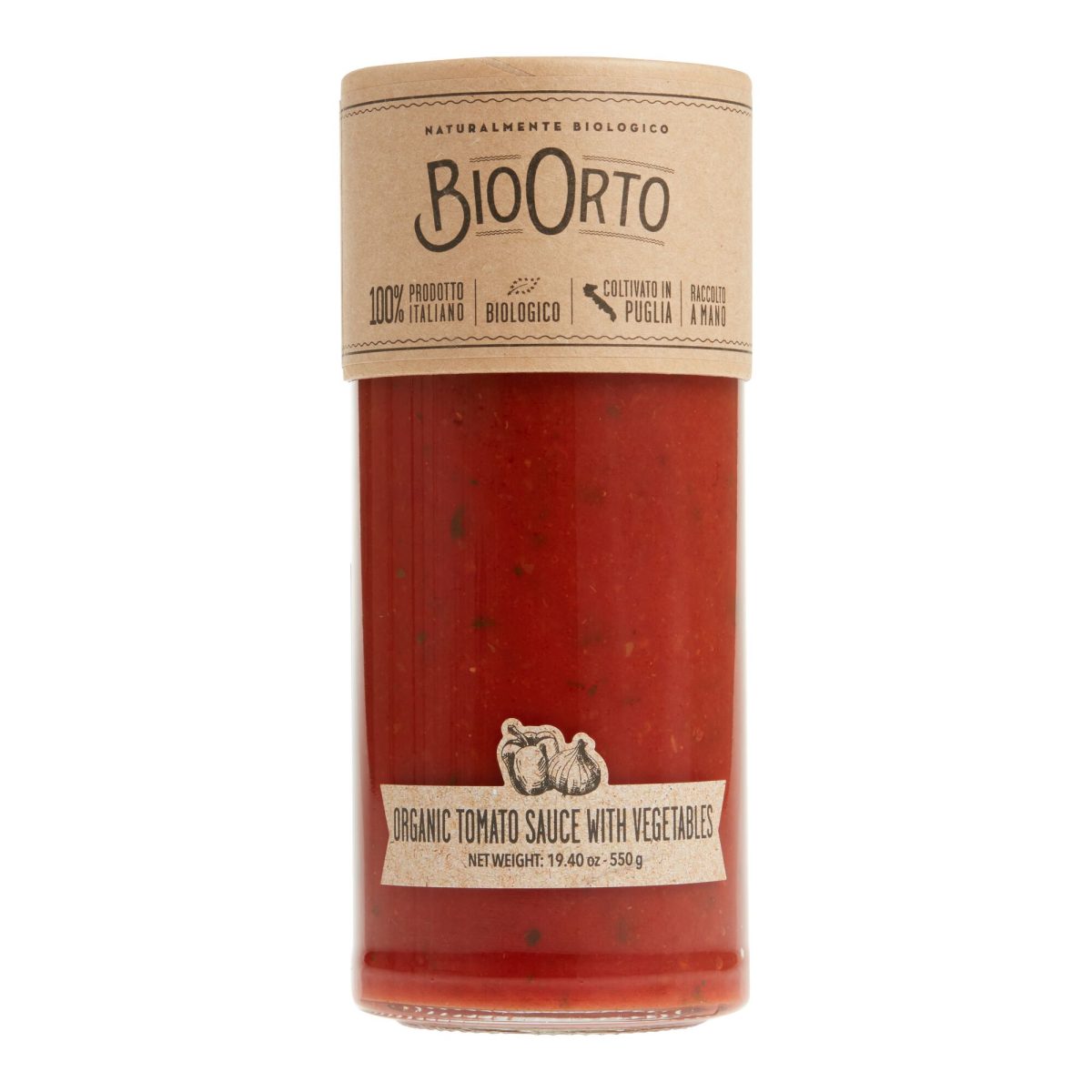 Bio Orto, Organic Tomato Sauce With Vegetables - 19.40oz (550g) - Image 1