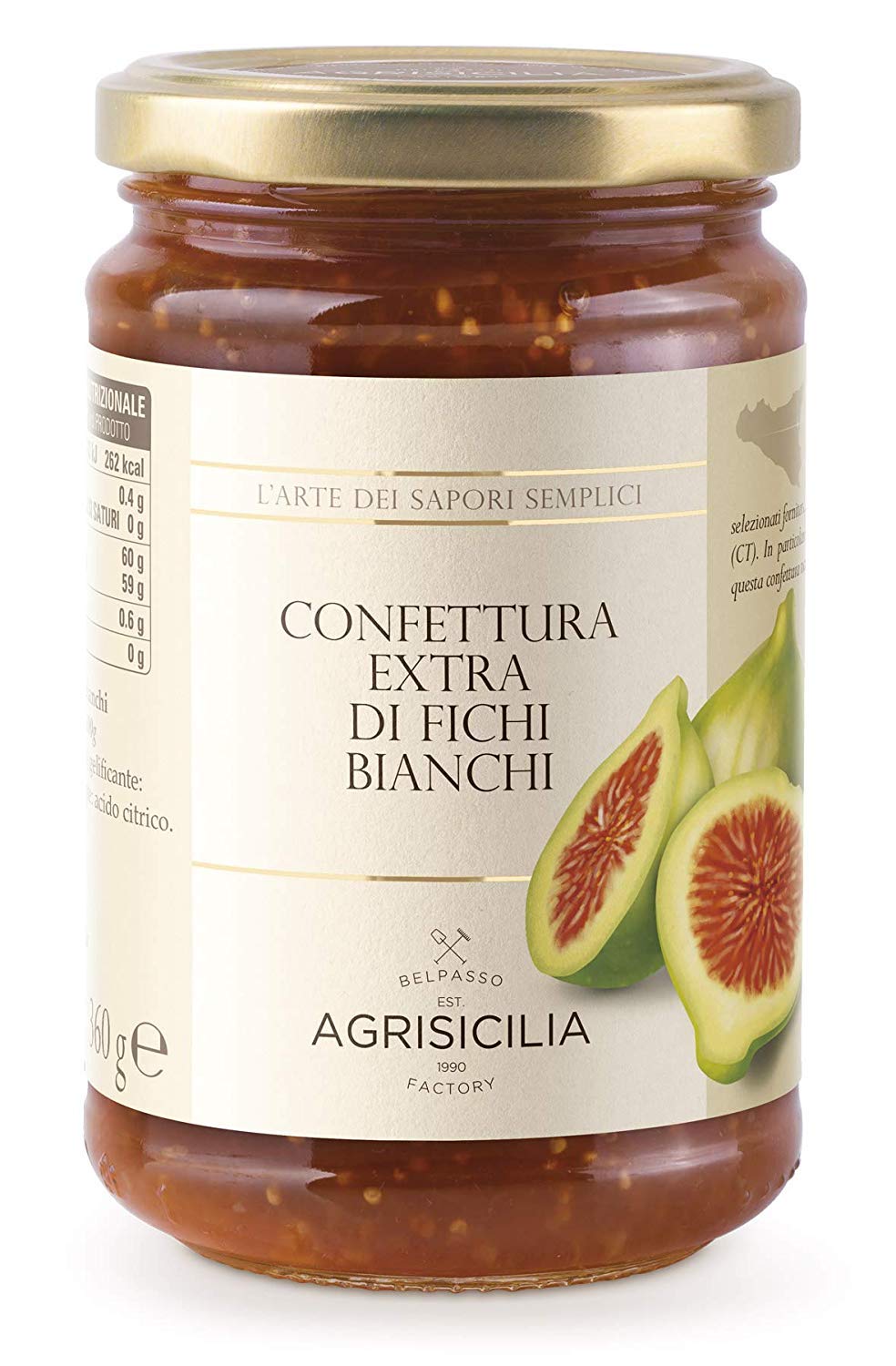 fig jam Agrisicilia, White Fig Jam - 12.7 oz (360 g) - Image 1