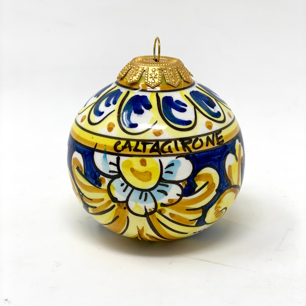 Hand-Painted Christmas Ball Caltagirone Ceramic - Image 1