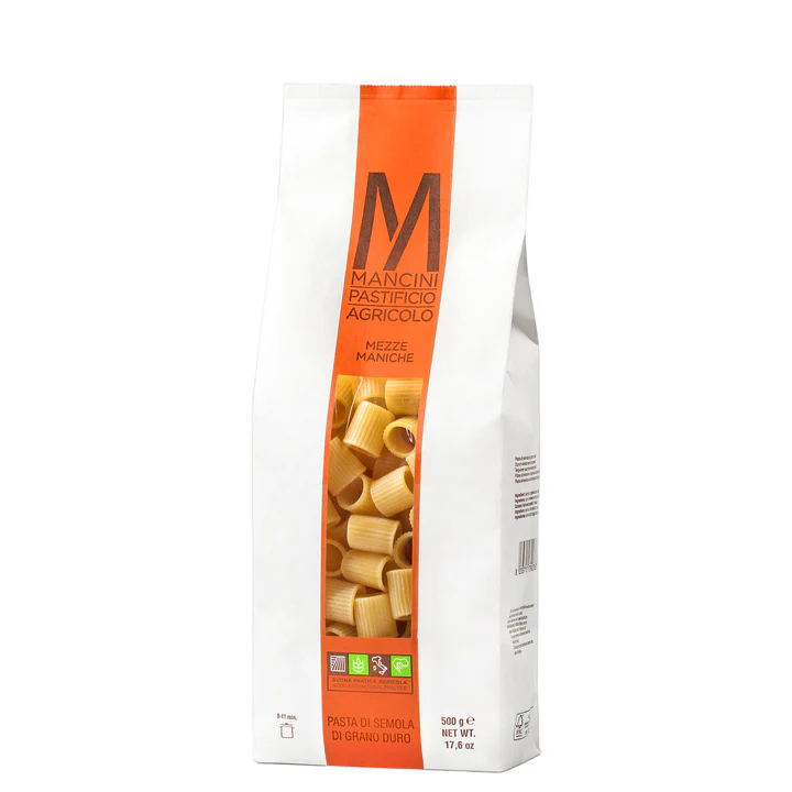 mezze_maniche Mancini, Mezze Maniche Pasta - 17.6oz/500g - Image 1