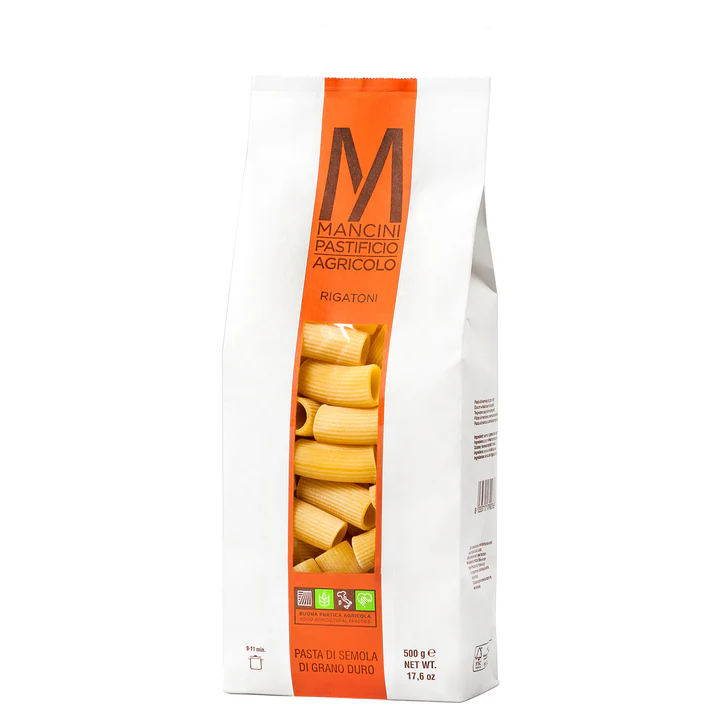 rigatoni Mancini, Rigatoni Pasta - 17.6oz/500g - Image 1