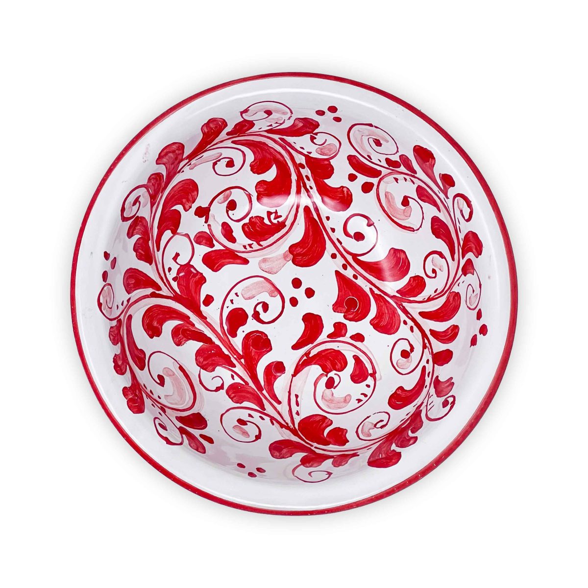 Hand-Painted Ceramic Red Bowl, Small - 13 cm (5.1 inch) - Image 2