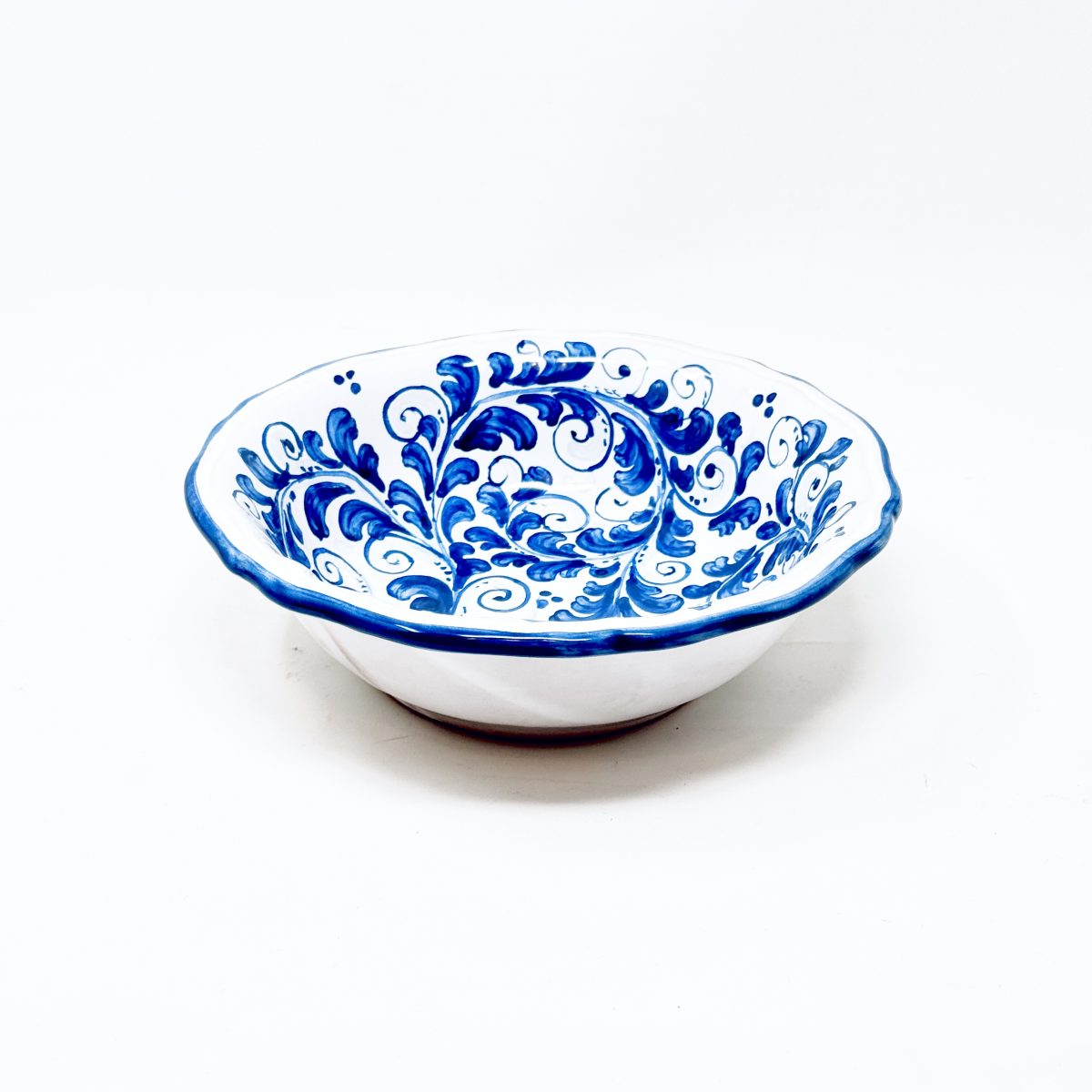 Hand-Painted Scalloped Blue Bowl, Sicilian Ceramic – 19 cm (7.5”) - Image 2