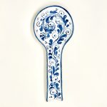 Hand-Painted Ceramic Spoon Rest - Blue Maiolica