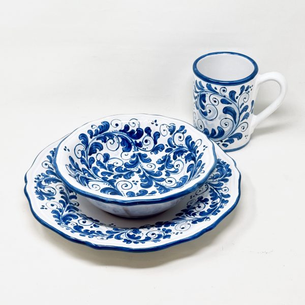Hand-Painted Ceramic Mug, Blue Maiolica – 11oz (325ml) - Image 3