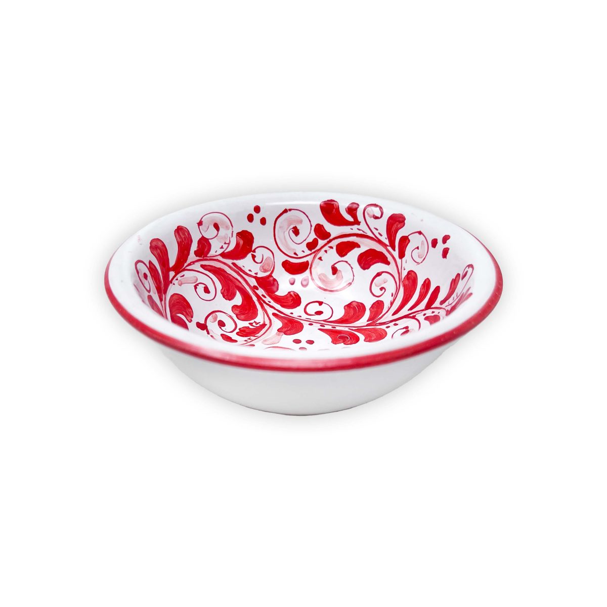 Hand-Painted Ceramic Red Bowl, Small - 13 cm (5.1 inch) - Image 1