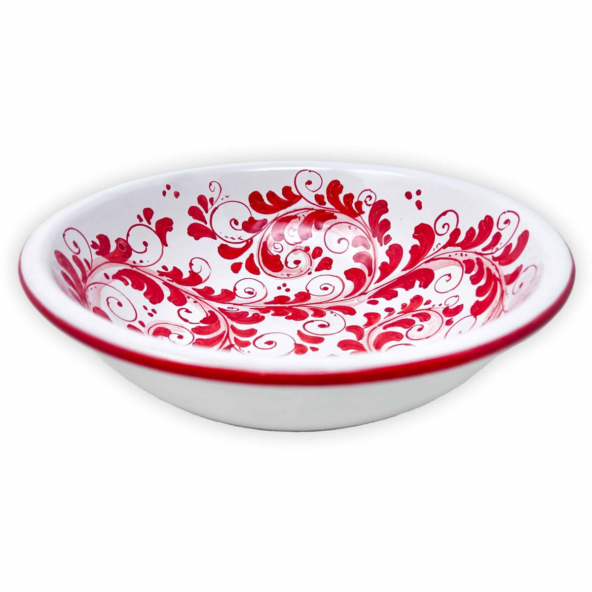 Hand-Painted Ceramic Red Bowl, Large- 24 cm (9.45 inch) - Image 1