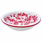 Hand-Painted Ceramic Red Bowl, Large- 24 cm (9.45 inch)