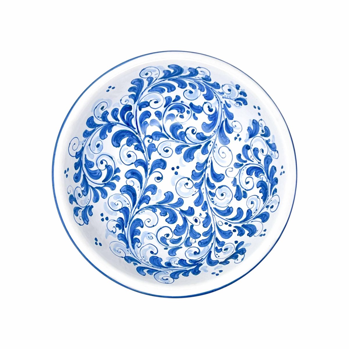 Hand-Painted Ceramic Blue Bowl, Large- 24 cm (9.45 inch) - Image 2