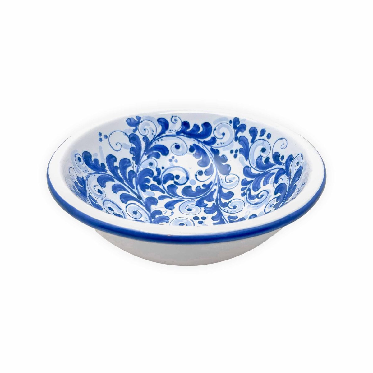 Hand-Painted Ceramic Blue Bowl, Medium - 20 cm (7.87 inch) - Image 1