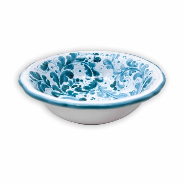 Hand-Painted Scalloped Green Bowl, Sicilian Ceramic – 19 cm (7.5”)