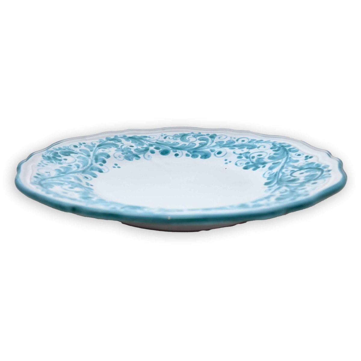 Hand-Painted Scalloped Green Plate, Sicilian Ceramic – 25 cm (10”) - Image 2