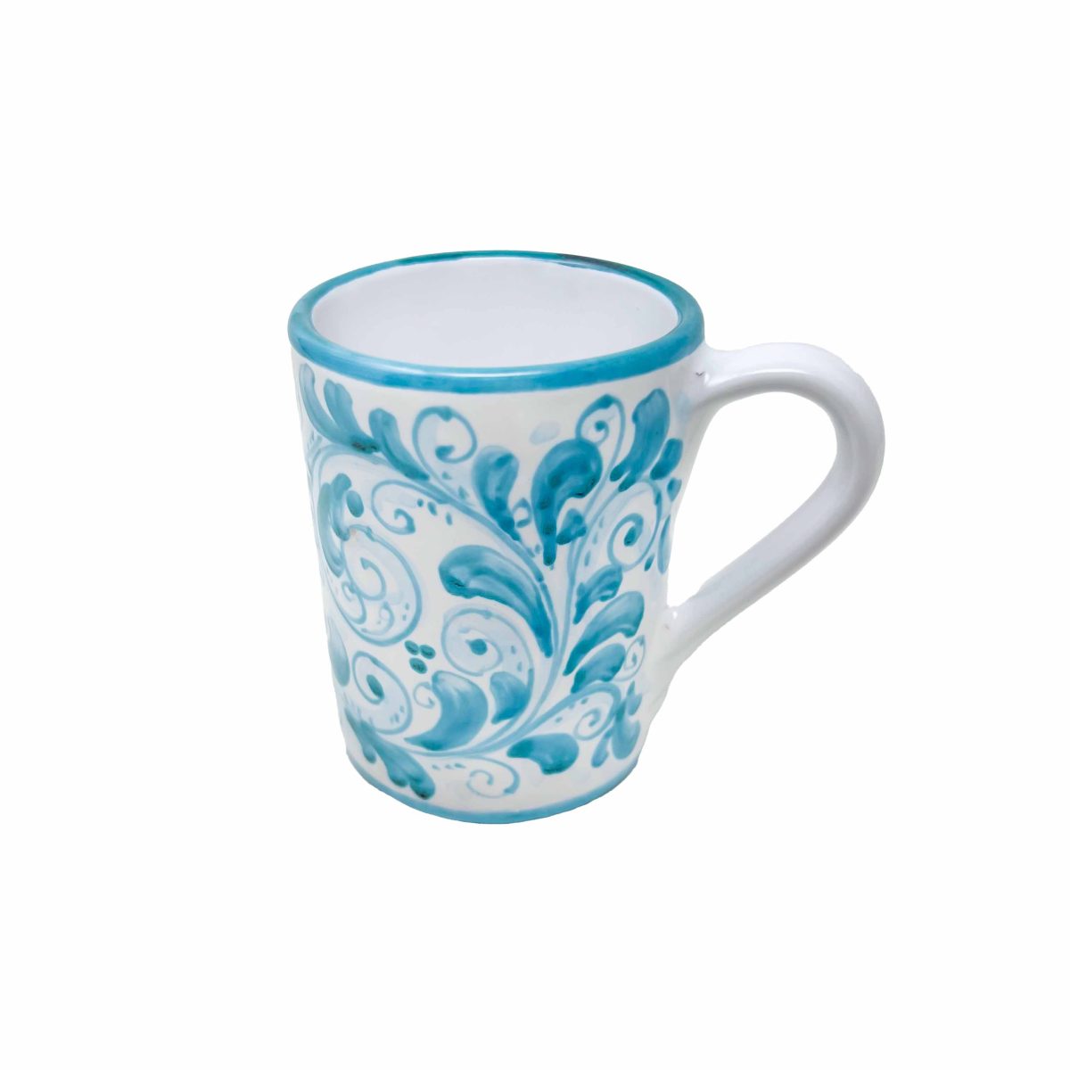 Hand-Painted Ceramic Mug, Green Maiolica – 11oz (325ml) - Image 1