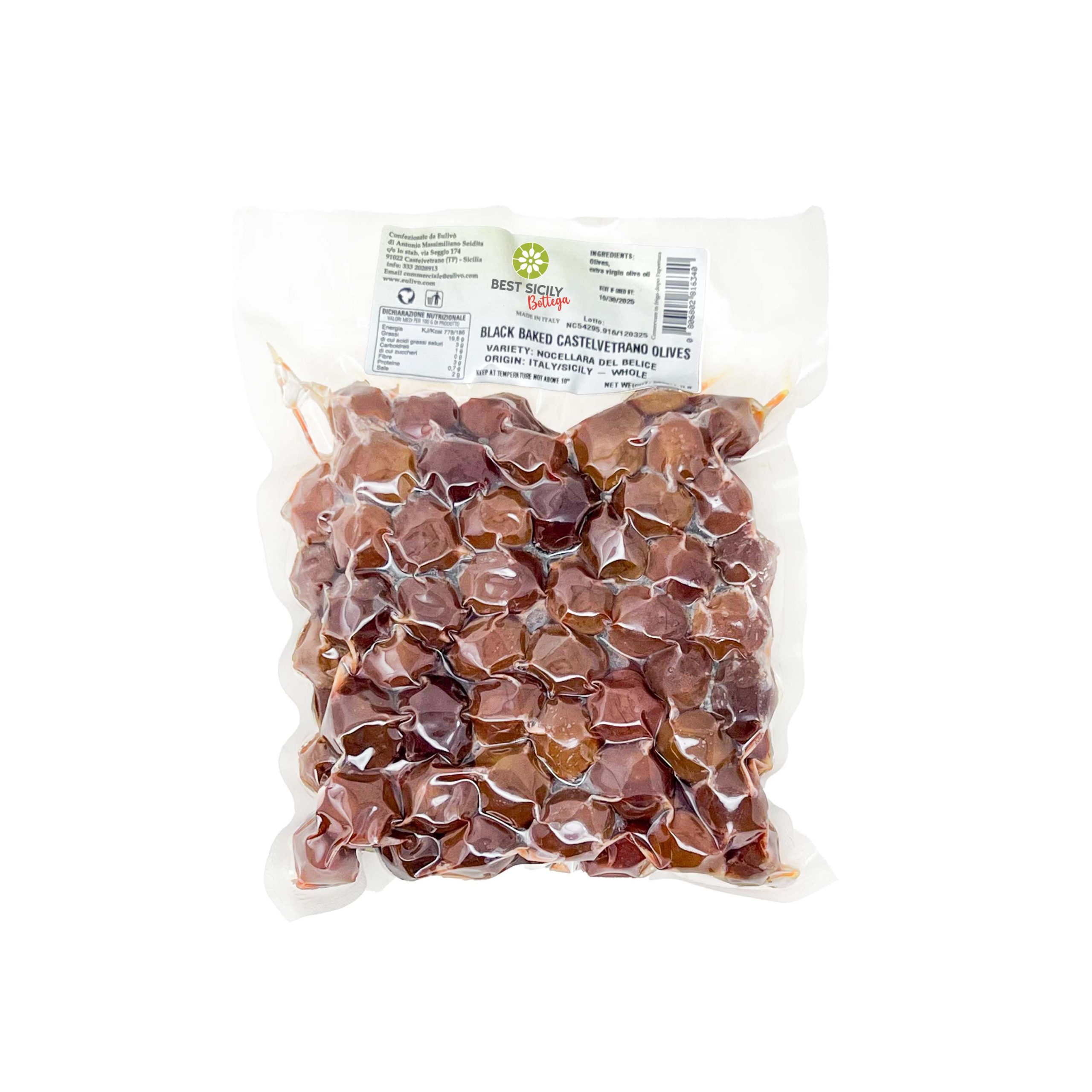 Black baked castelvetrano olives Black Baked Castelvetrano Olives - 17.6oz (500 g) - Image 1