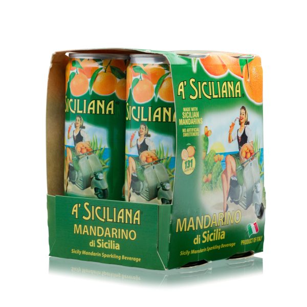 Sicilian Mandarin Soda, A' Siciliana -  4 x 330mL (11.5oz)