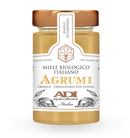 Adi, Organic Italian Raw Honey, Orange - 8.8 oz (250g)