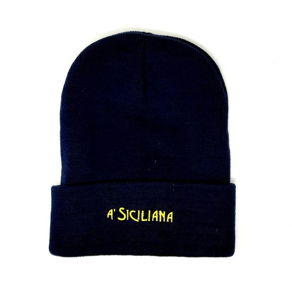 Blue Beanie with "A' Siciliana" Logo