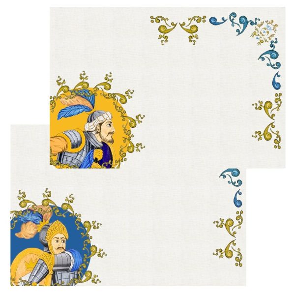 Set of 2 Placemats – Sicilian Pupi (Blue)