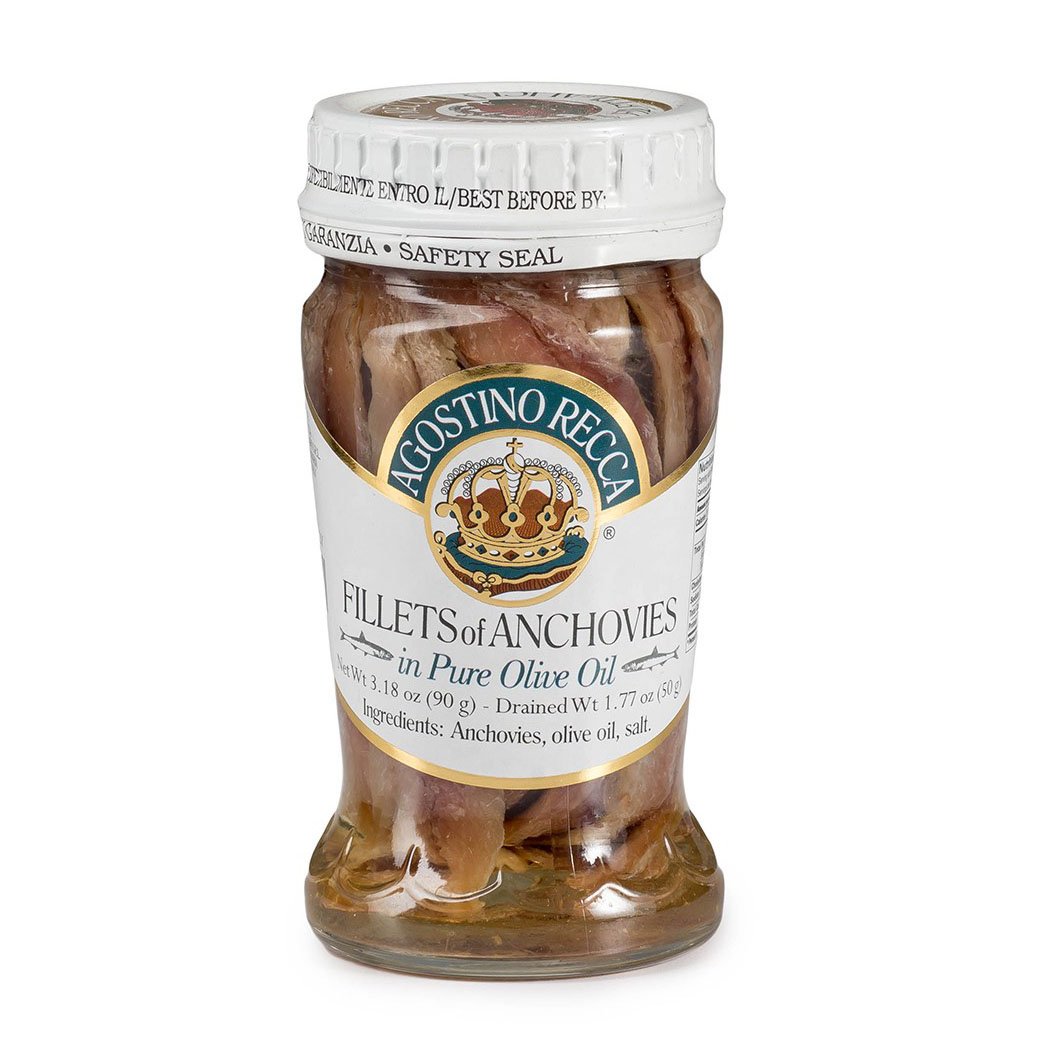 Agostino Recca Anchovies Fillets in Olive Oil – 3.18 OZ (90g)