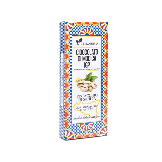 Ciokarrua Modica Chocolate IGP Sicilian Pistachio – 2.82oz (80g)