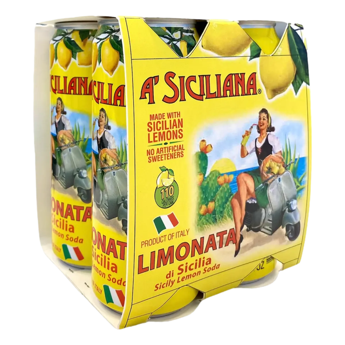 A'Siciliana Lemon Soda - 4 x 330mL (11.5 Fl Oz)