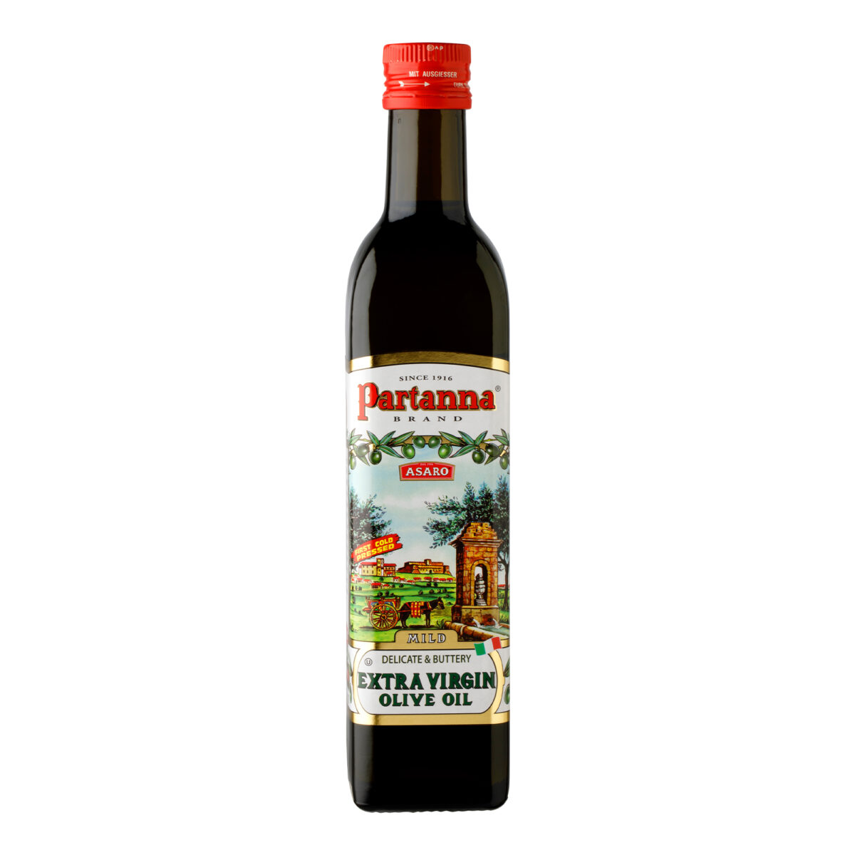 Partanna Mild Bottle Extra Virgin Olive Oil - 16.9 Fl oz (500mL)