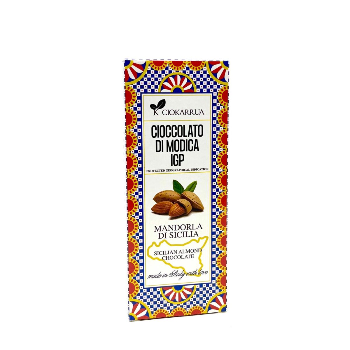Ciokarrua Modica Chocolate IGP Sicilian Almond – 2.82oz (80g)