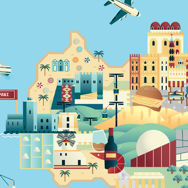 Illustrated Map of Sicily - Image 2