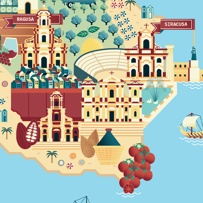Illustrated Map of Sicily - Image 3