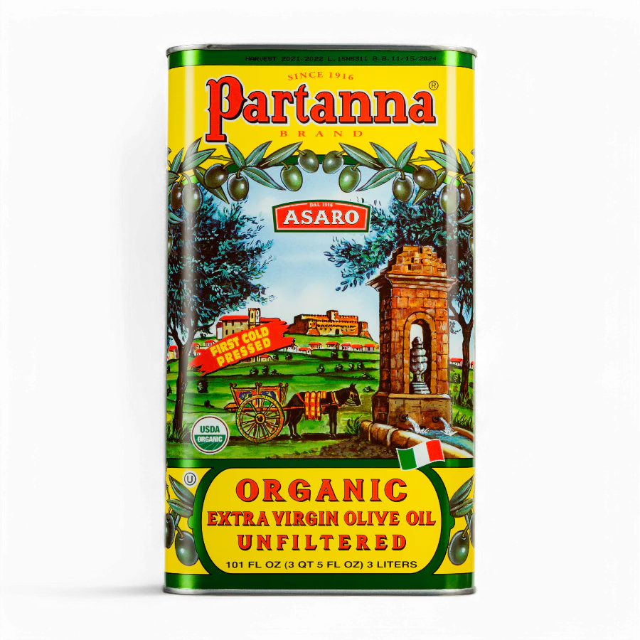 Partanna Organic Unfiltered Extra Virgin Olive Oil - 101 FL OZ (3L)
