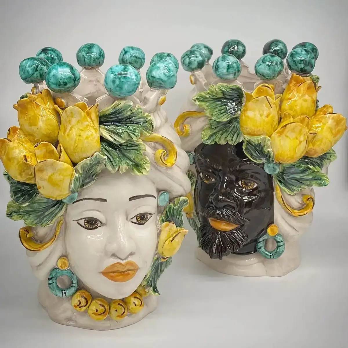 Best Sicily Ceramic Moor's Head Couple Large - 30.48cm (12 inch)