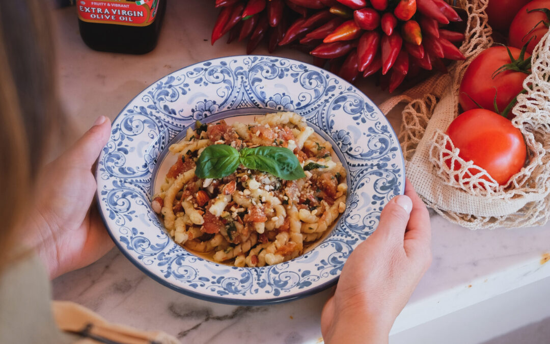BUSIATE WITH TRAPANESE PESTO