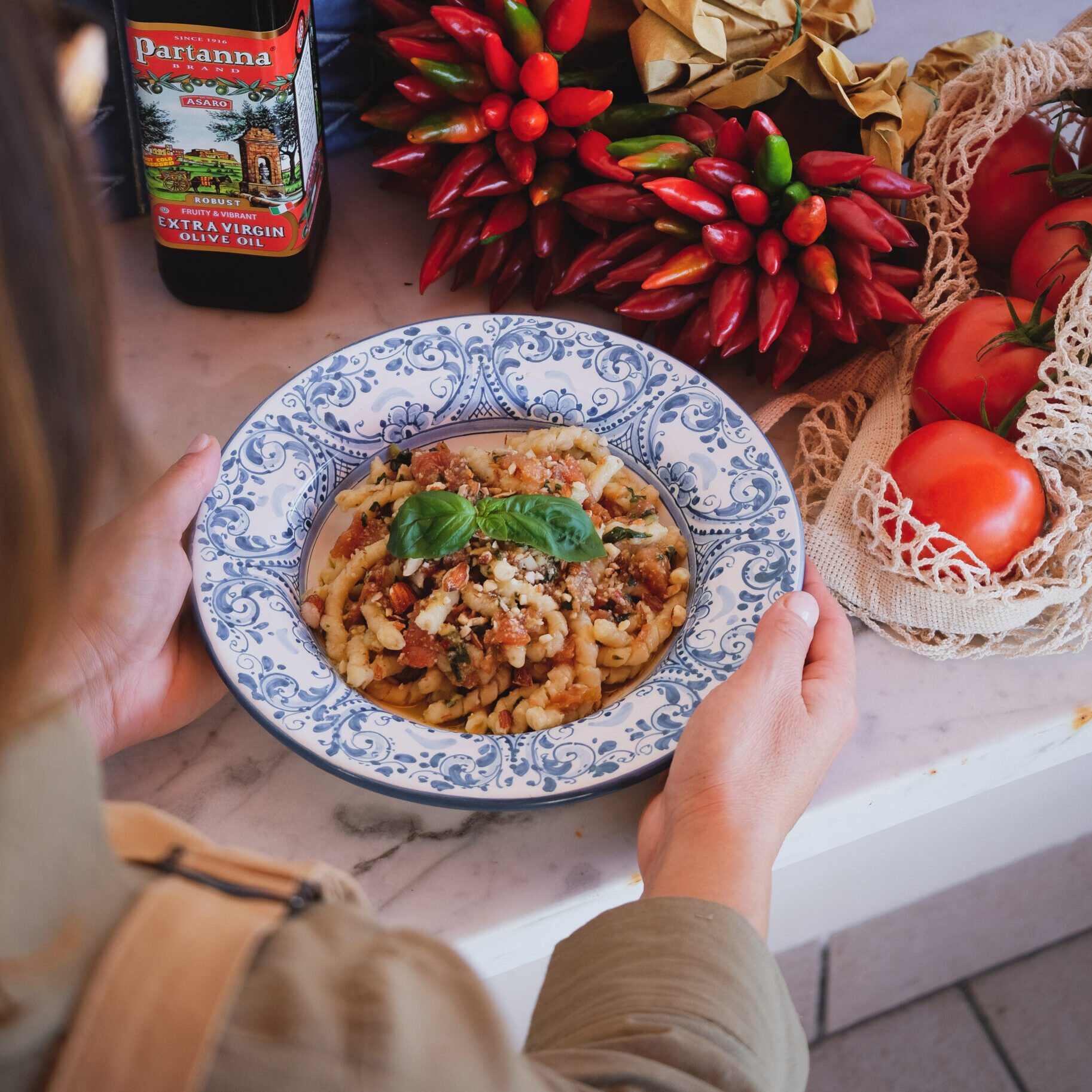 BUSIATE WITH TRAPANESE PESTO